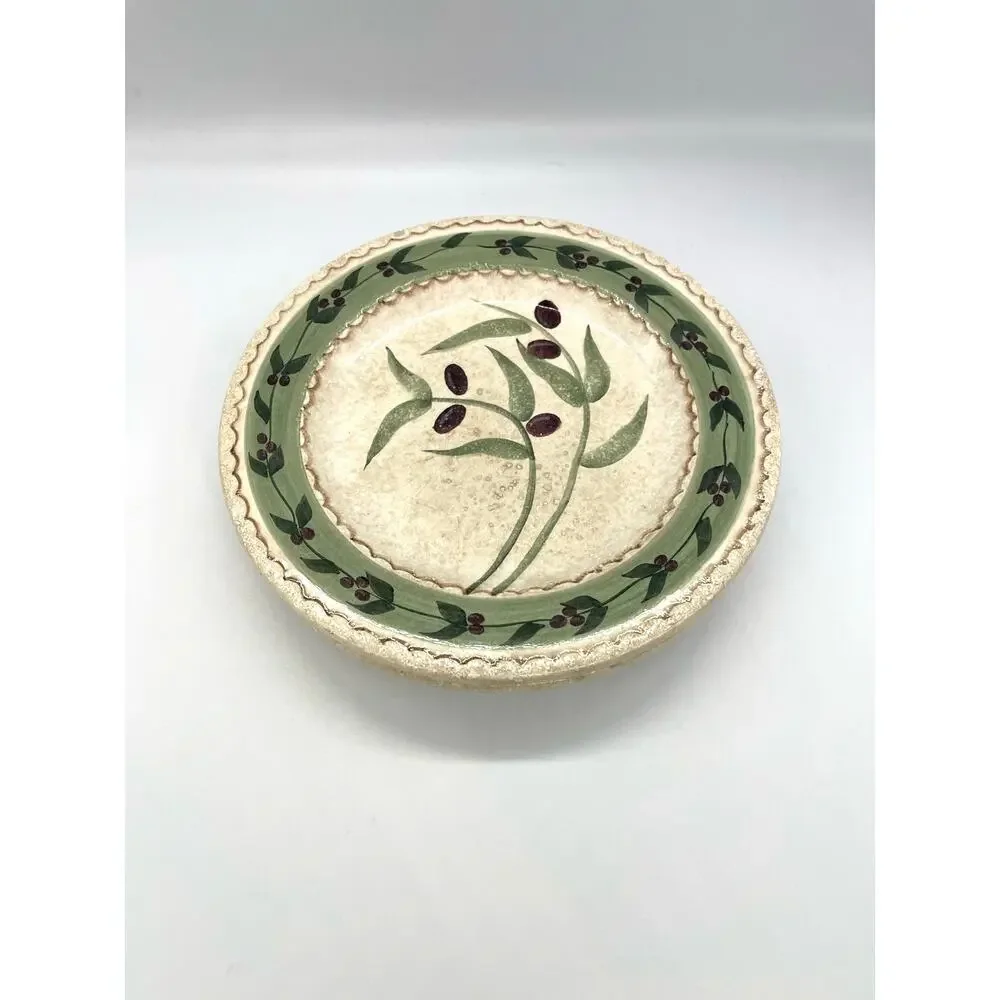 Oneida Oliveto Olive Hand Painted Set of 2 Salad Plates 8 1/8